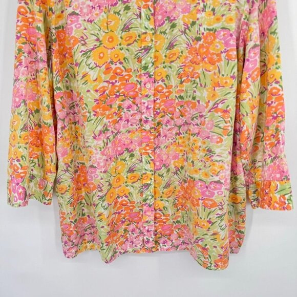 Lauren Ralph Lauren Womens Floral Button-Up Shirt size 2X plus Cotton - Picture 5 of 9